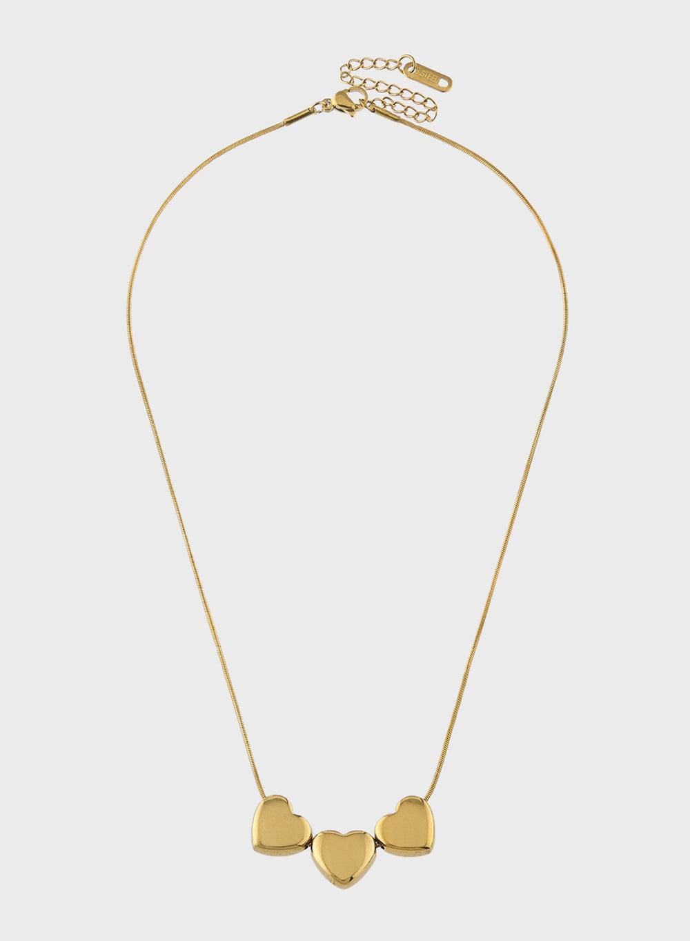 Staurtz Triple Heart Pendant Necklace - Elegance Redefined - Image 1