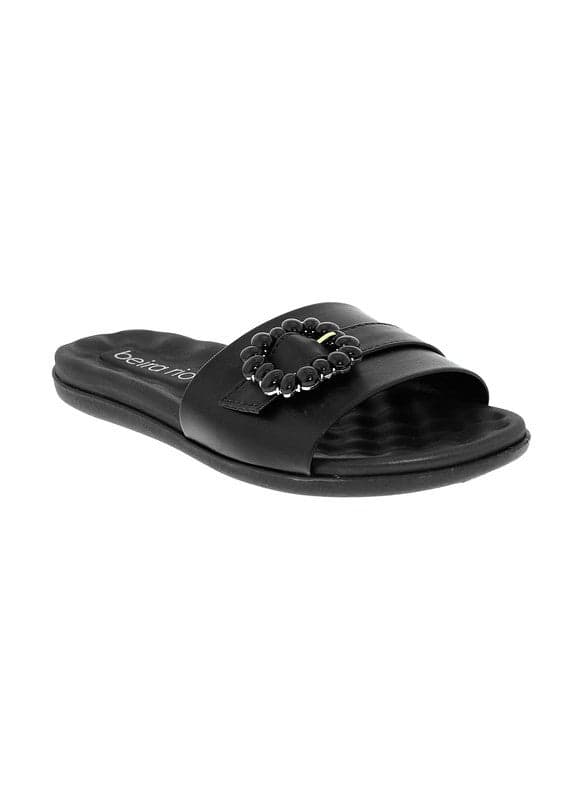 Elegant Black Flat Sandals: Comfort Meets Chic - Image 1