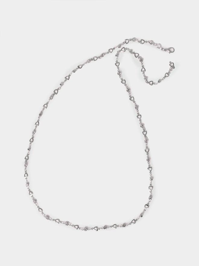 Styli Embellished Heart Trail Necklace - Elegance Unveiled - Image 1