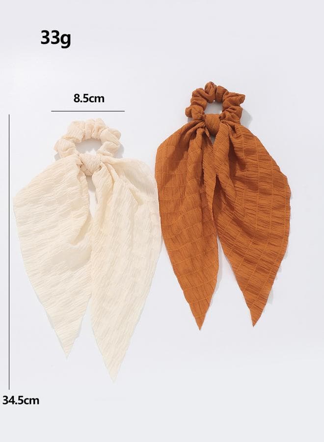 Take Two Texture Ribbon Hair Tie Duo - Image 1