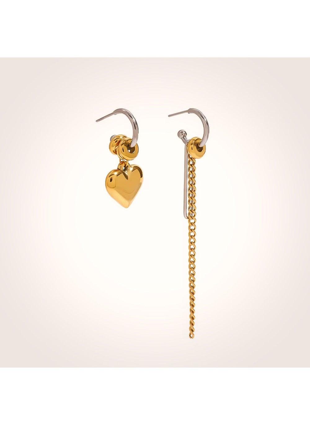Layla 18K Gold Plated Heart Drop Earrings for Valentines - Image 1