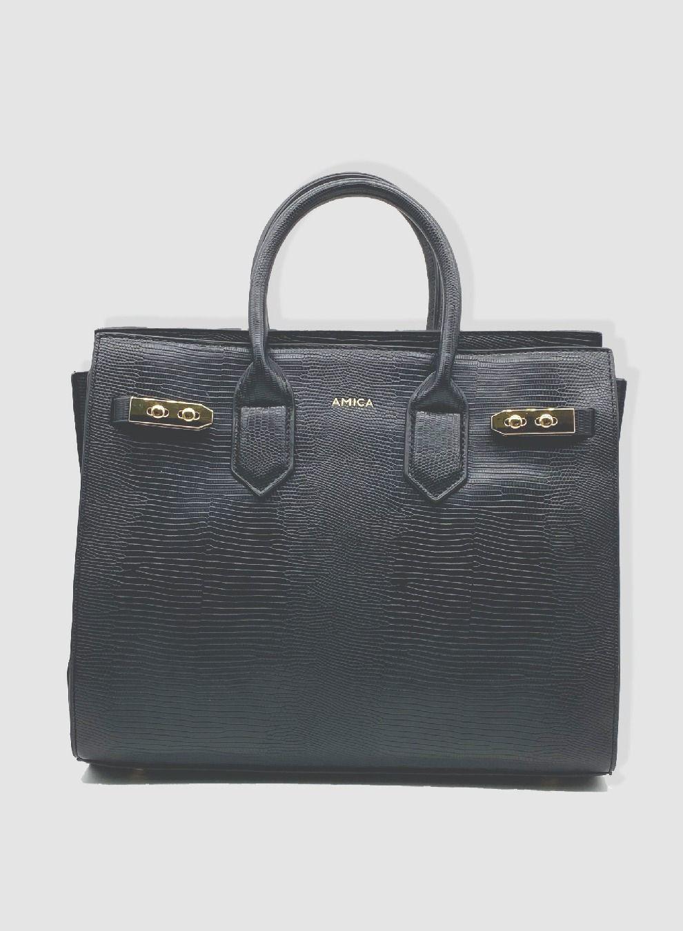 AMICA Mattea Elegance Black Ladies Handbag - Image 1