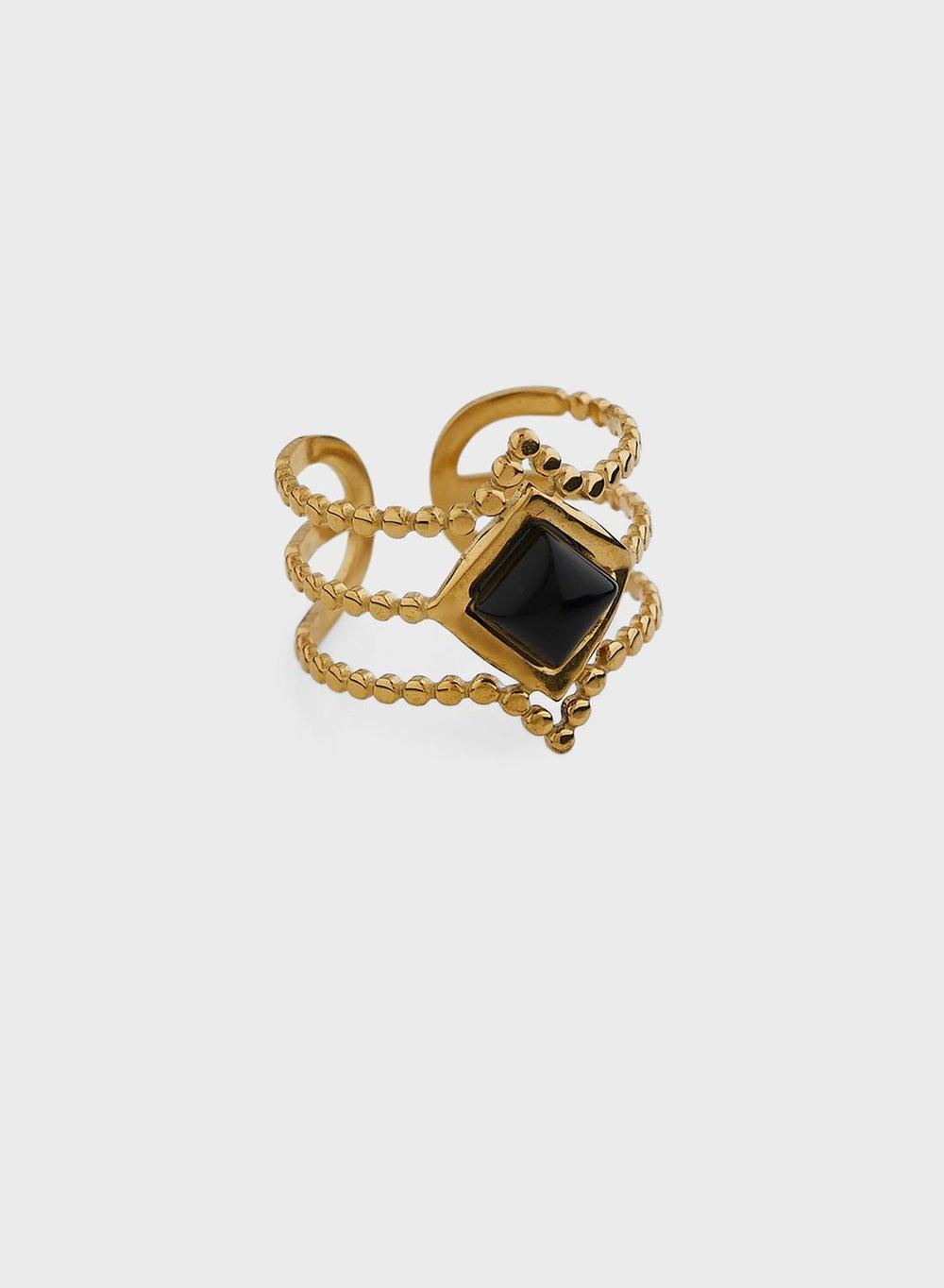 Lady Mauve Dream Beaded Triangle Ring for Women - Image 1
