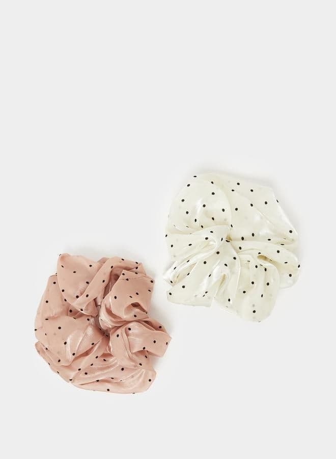 Polka Charm Twin-Pack Scrunchies - Image 1
