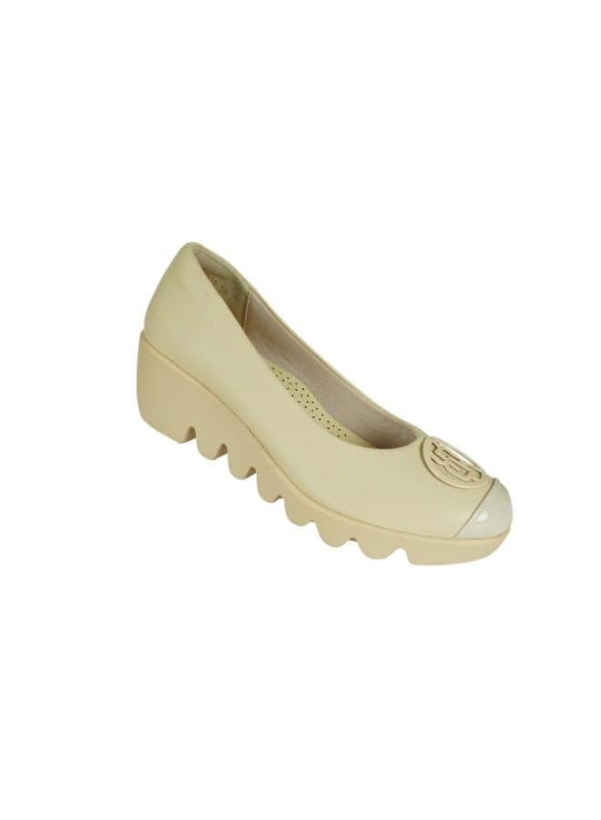 Michelle Morgan 092-2569 Elegant Nude Wedge Heels - Image 1