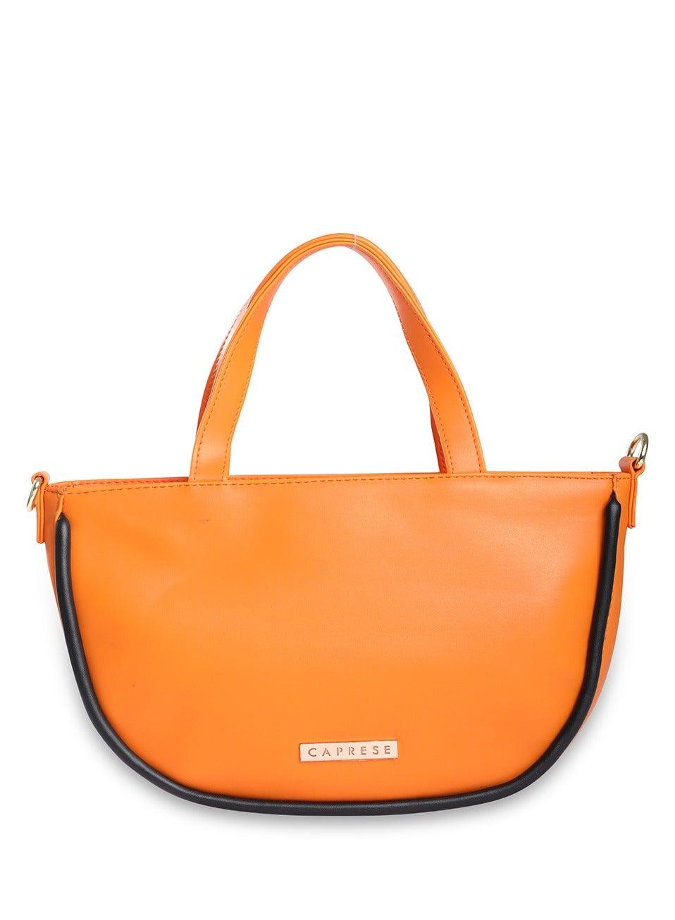 CAPRESE Orange Gracie Faux Leather Satchel - Elegance Meets Practicality - Image 1