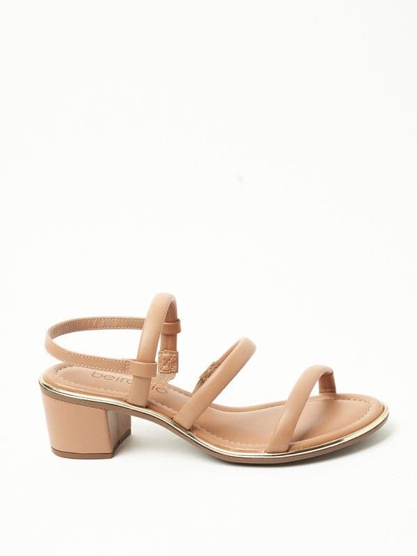 Beira Rio Tan Mid Heel Sandals - Brazilian Craftsmanship - Image 1