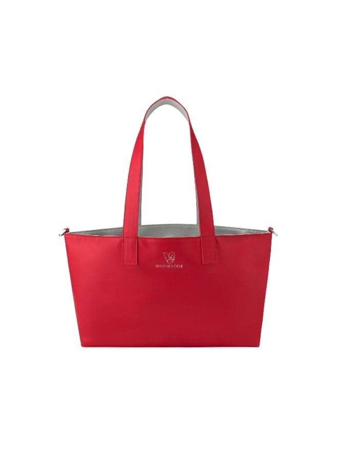 Veganologie Palindrome Reversible Tote - Eco Chic (Red-Grey) - Image 1
