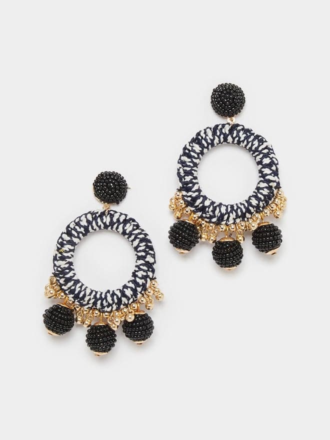Styli Pompom Round Earrings - Chic Accessory for Women - Image 1