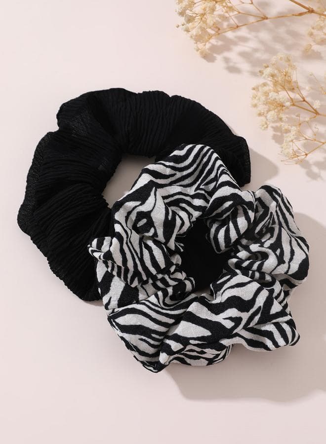 Take Two Set of 2 - Chic Printed Hair Ties - Image 1