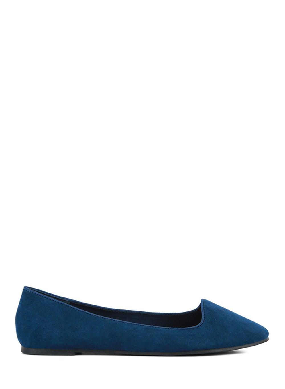 Navy Elegance SH3197: Handcrafted Microfiber Ballerinas - Image 1