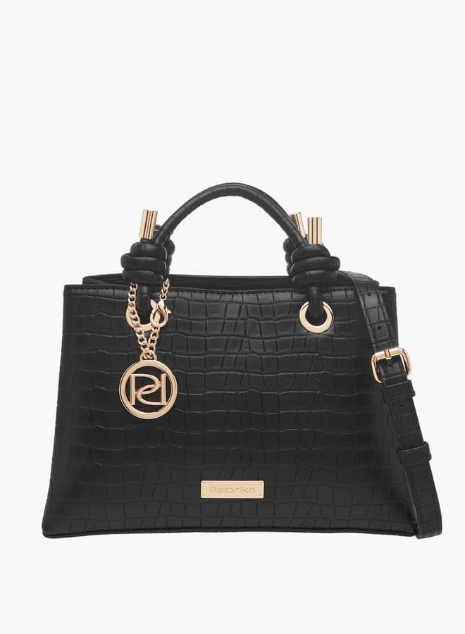 Paprika Textured Tote with Chic Double Knot Handle - Image 1