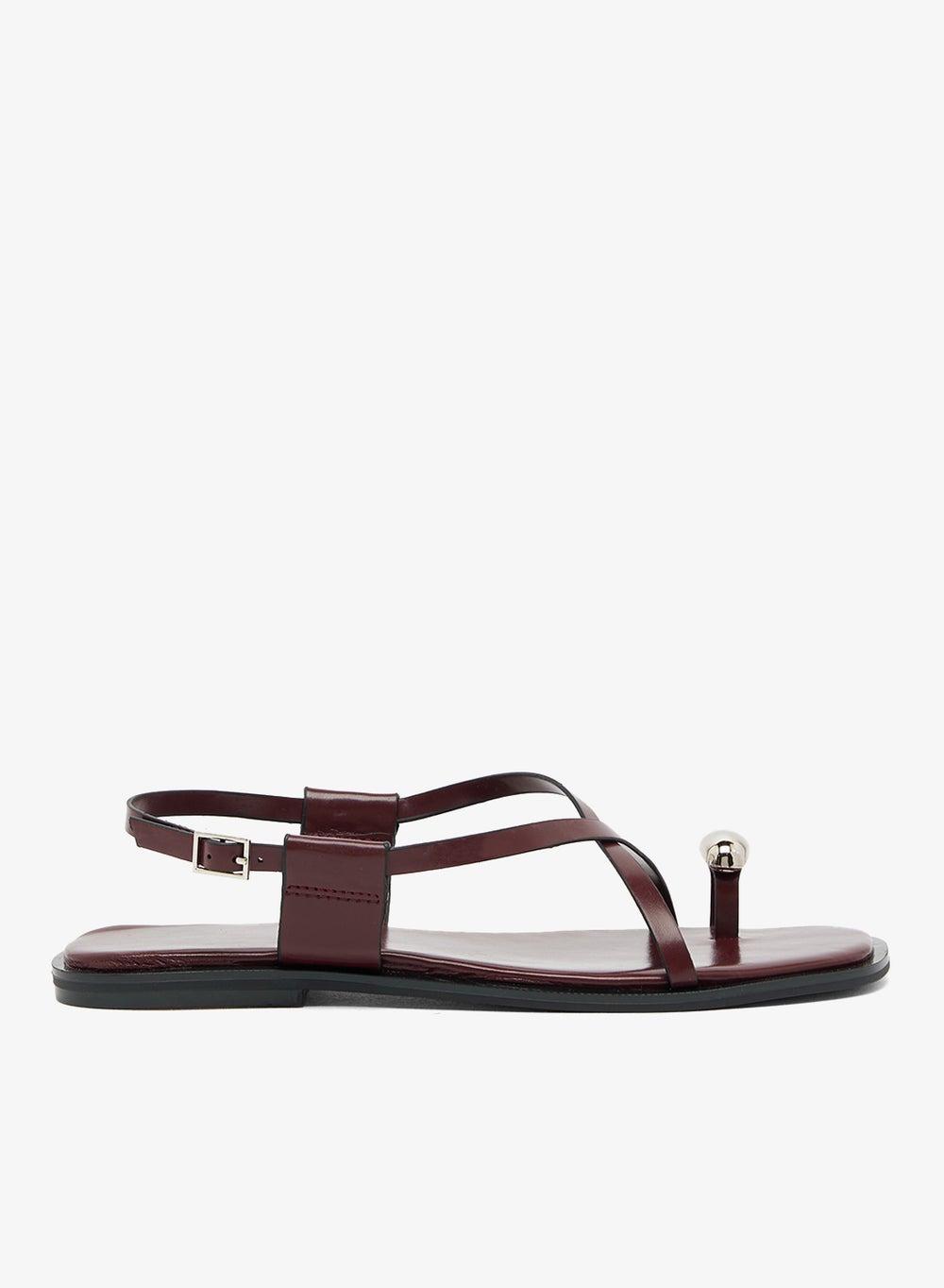 Elegant Xz256011 Silver Accent Brown Flat Sandals - Image 1