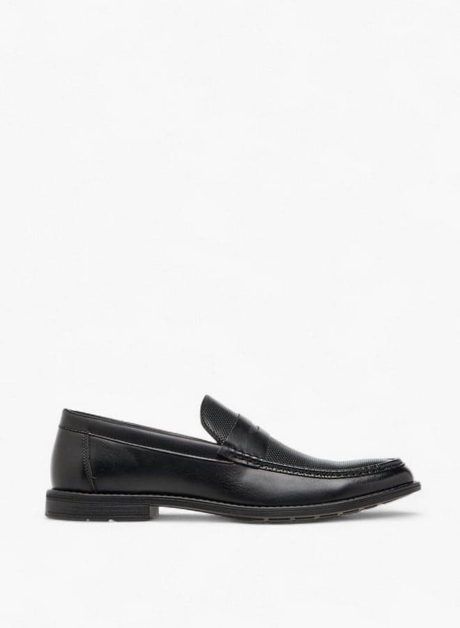 Alm005 Textured Black Loafers - Elegance Meets Comfort - Image 1