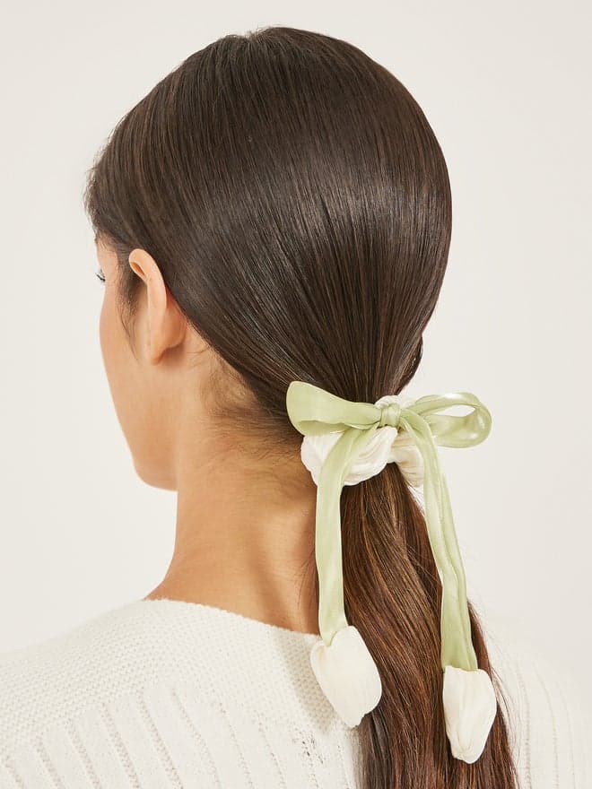 Elegant Multicolor Long Drop Scrunchie Duo - Image 1