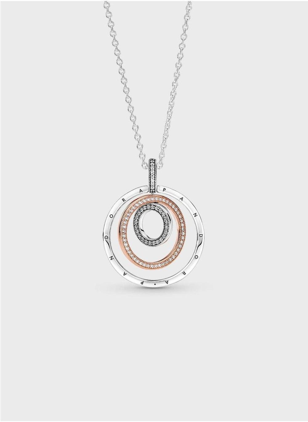 PANDORA Signature Two-Tone Spinning Circles Necklace - Image 1