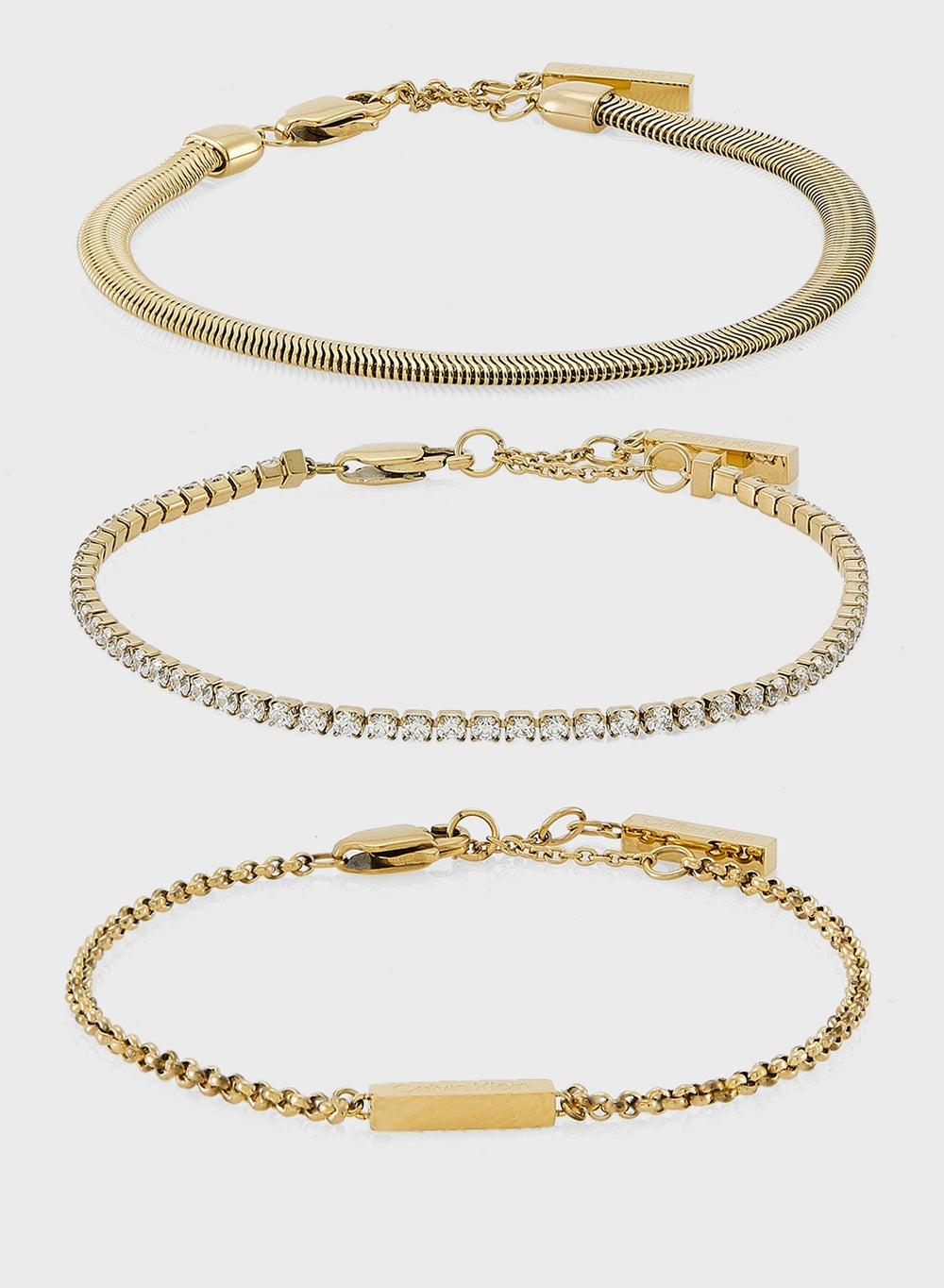CALVIN KLEIN Hooked Trio Steel & Zirconia Bracelet Set - Image 1