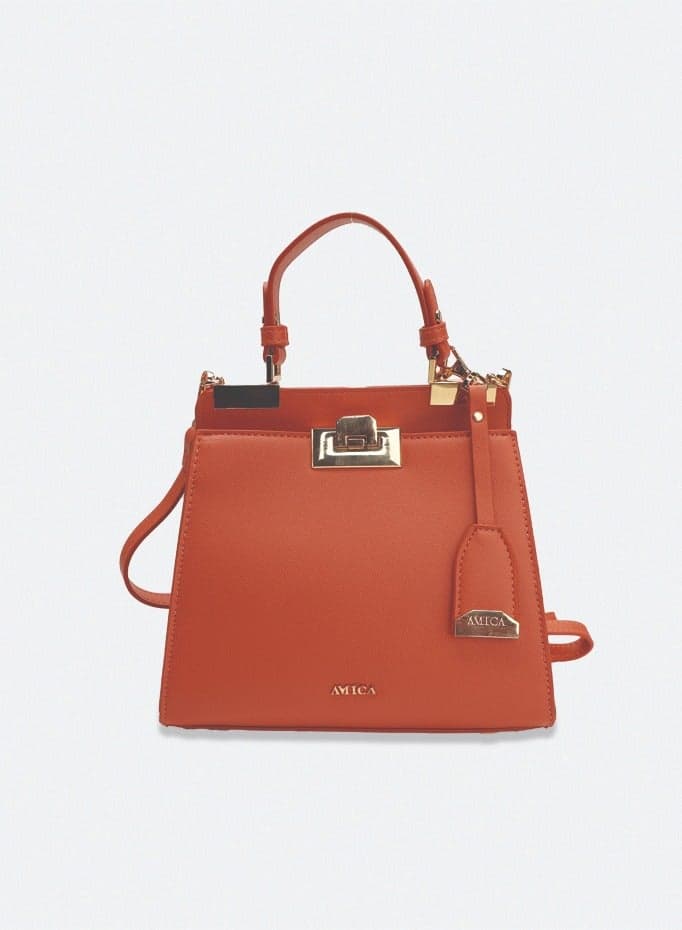 AMICA Zoe Mini Tan Brown Crossbody – Chic Vegan Leather - Image 1