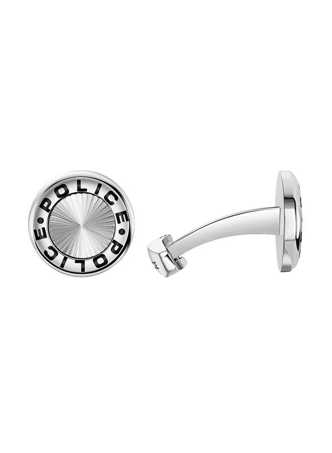 POLICE Silver and Black Stainless Steel Cufflinks PEAGC0034602 - Image 1