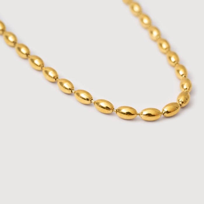 Noya Zeina 18K Gold Plated Oval Motif Necklace - Image 1