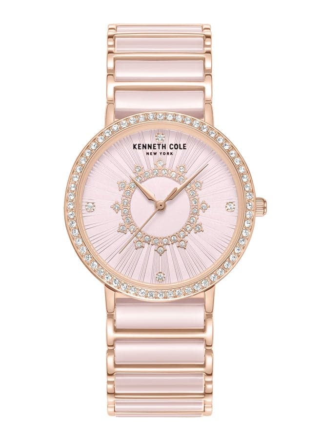 Kenneth Cole NY 36mm Women's Pink & Rose Gold Timepiece - Image 1