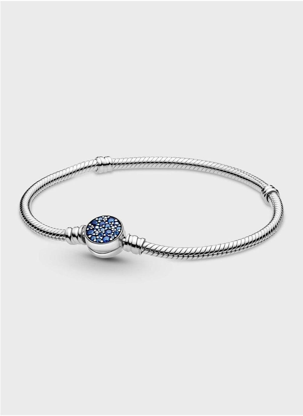 PANDORA Blue Sparkle Disc Clasp Bracelet for Elegant Moments - Image 1