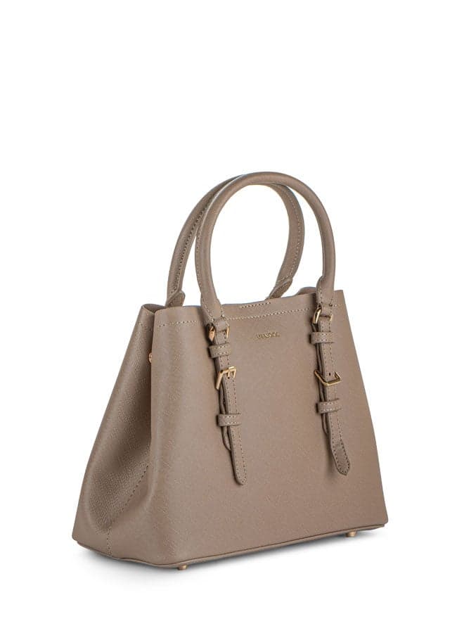 Vincci Elegance: Chic Brown Satchel Top Handle Bag - Image 1