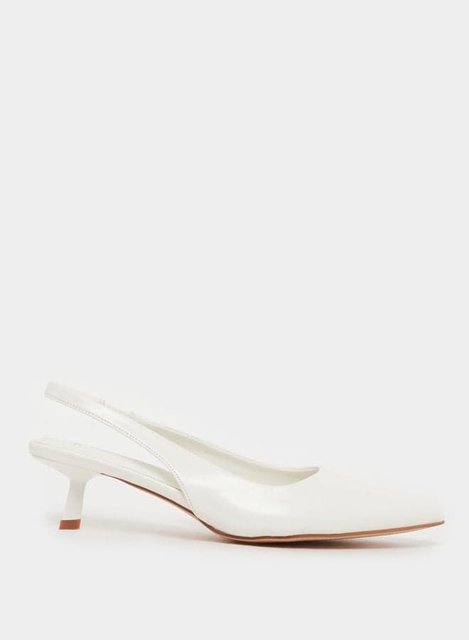7012842236White Elegance: Chic Kitten Heel Slingbacks - Image 1
