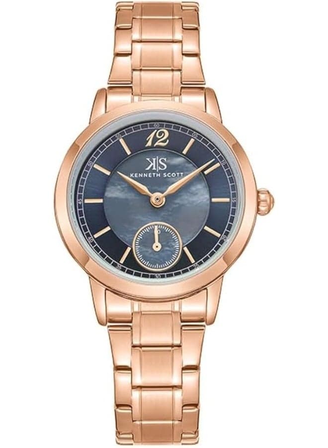 Kenneth Scott K23538-RBKML Elegant Rose Gold Women's Watch - Image 1