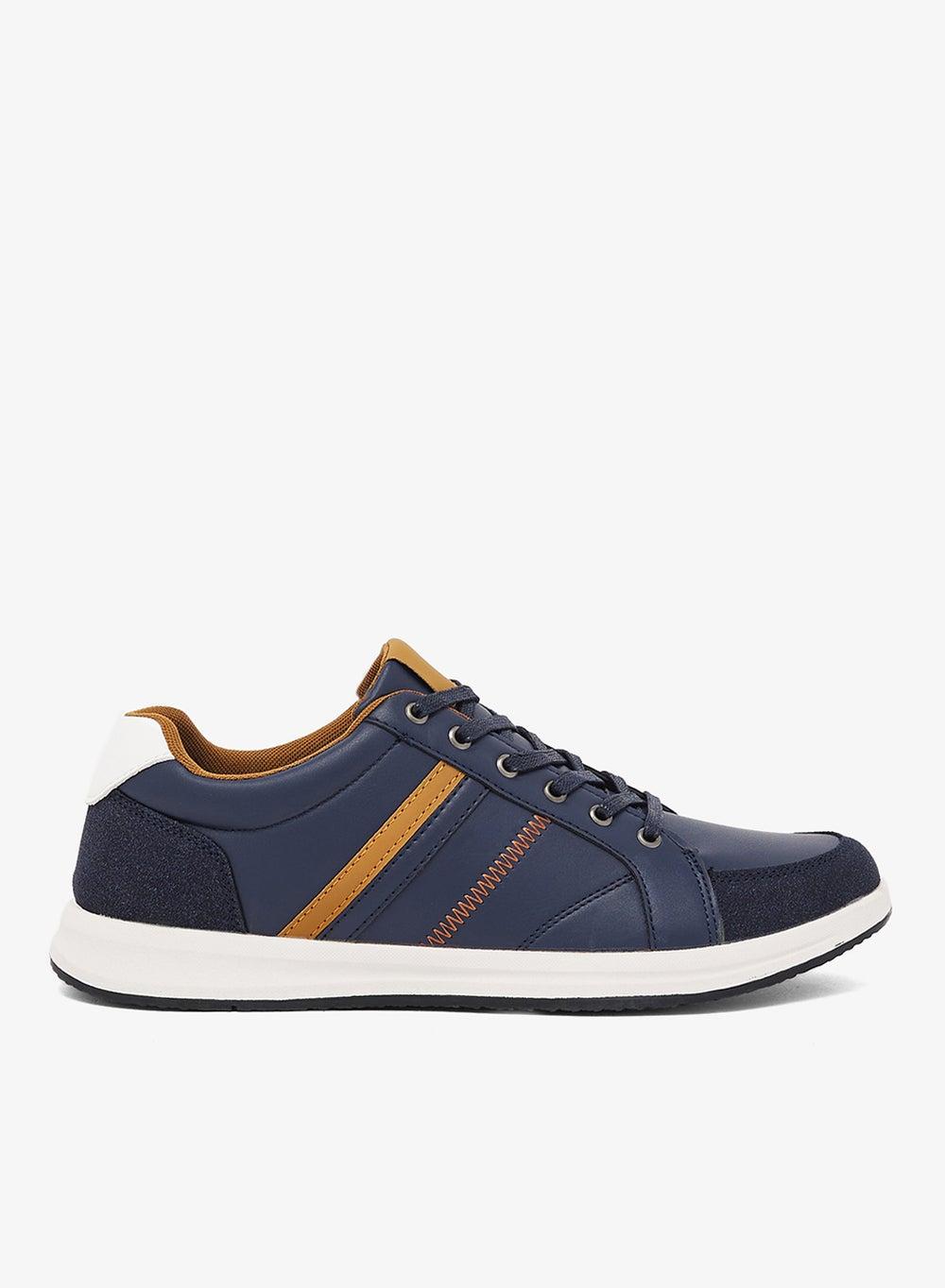 Cx3260 Navy/Tan Casual Lace-Up Low-Top Sneakers - Image 1
