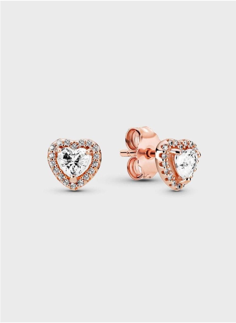 PANDORA Timeless Heart 14k Rose Gold-Plated Stud Earrings - Image 1