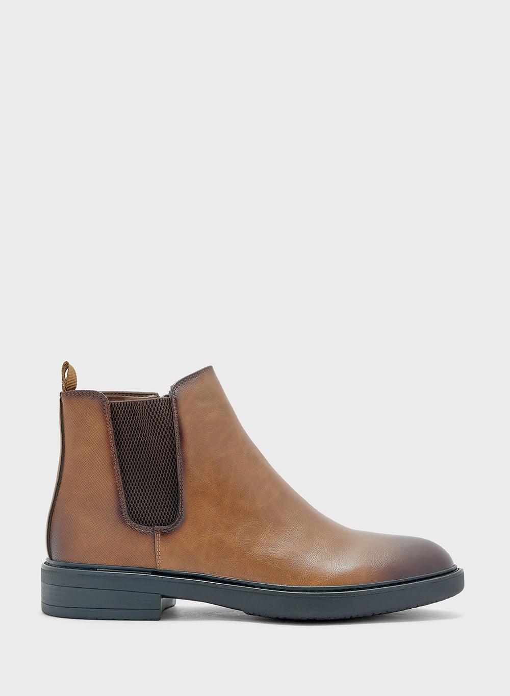 Safiano Luxe W9162H: Exquisite Lt Coffee Formal Ankle Boots - Image 1
