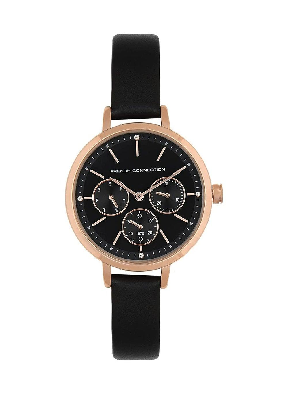 French Connection Elegant 35mm Women's Black Dial Analog Watch - Image 1