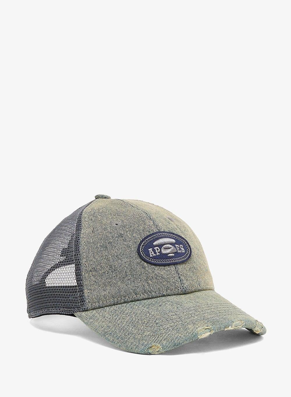 AAPE Moonface Distressed Denim Cap - Stylish Comfort - Image 1