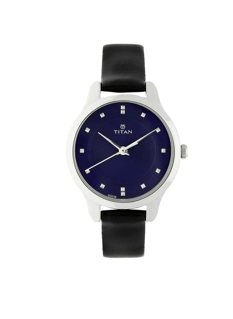 Titan Neo Blue Dial Minimalist Leather Watch for Women - Image 1