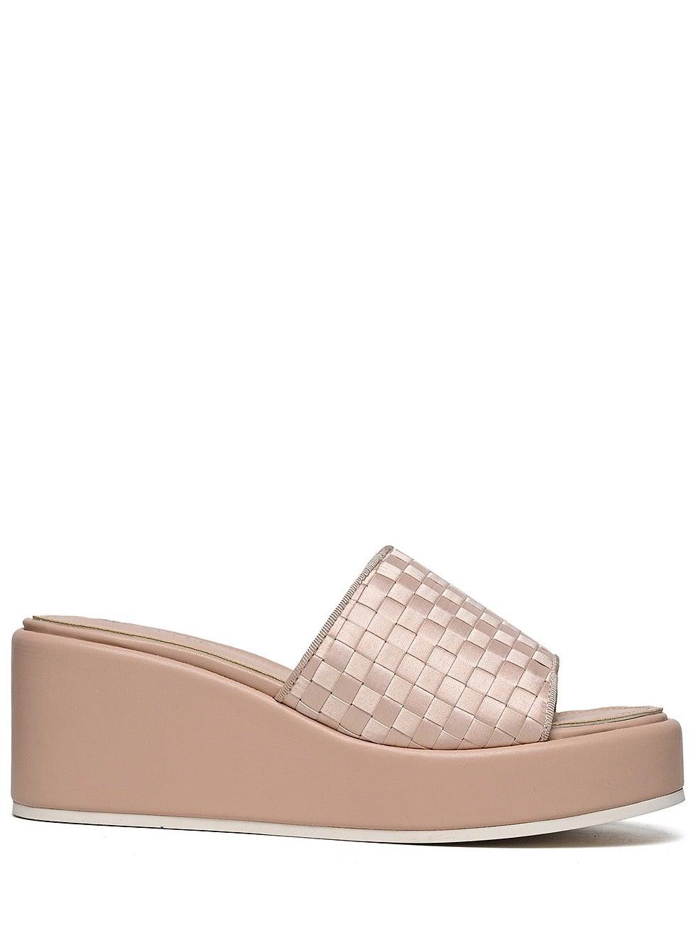 Elegant Comfort Wedge Sandals in Nude for Women - Image 1