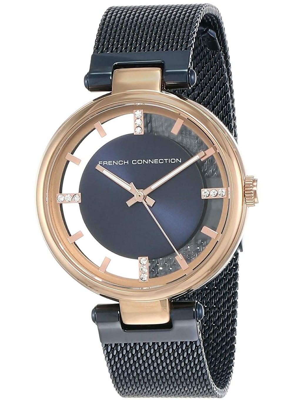 French Connection 34mm Quartz Elegance: Women's Blue Dial Watch - Image 1
