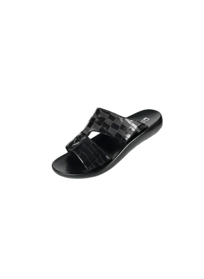 Barjeel Uno 008-3555 Luxury Black Arabic Sandals for Men - Image 1