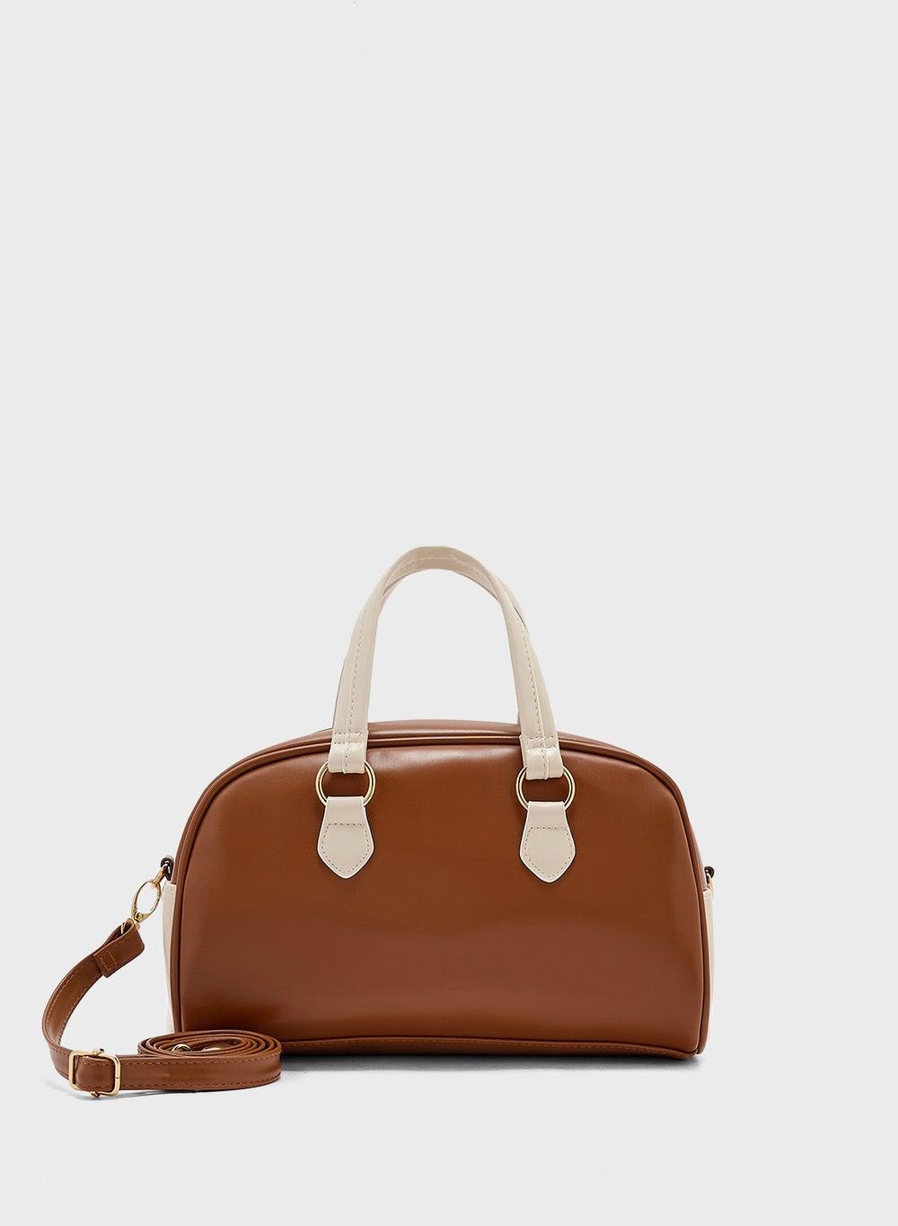 Elegant Ginger Zip Bowler Satchel - A Must-Have Accessory - Image 1