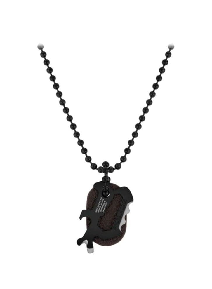 POLICE Black Karakum Women's Stainless Steel Pendant Necklace - Image 1