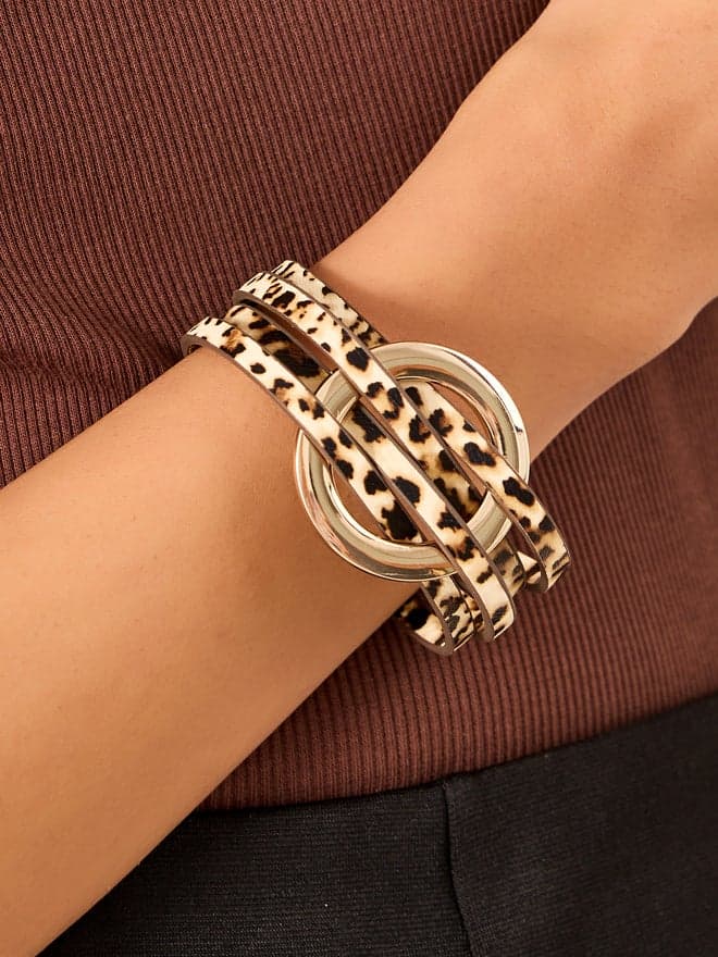 Styli Leopard Print Multistrand Women's Bracelet – Chic Accessory - Image 1