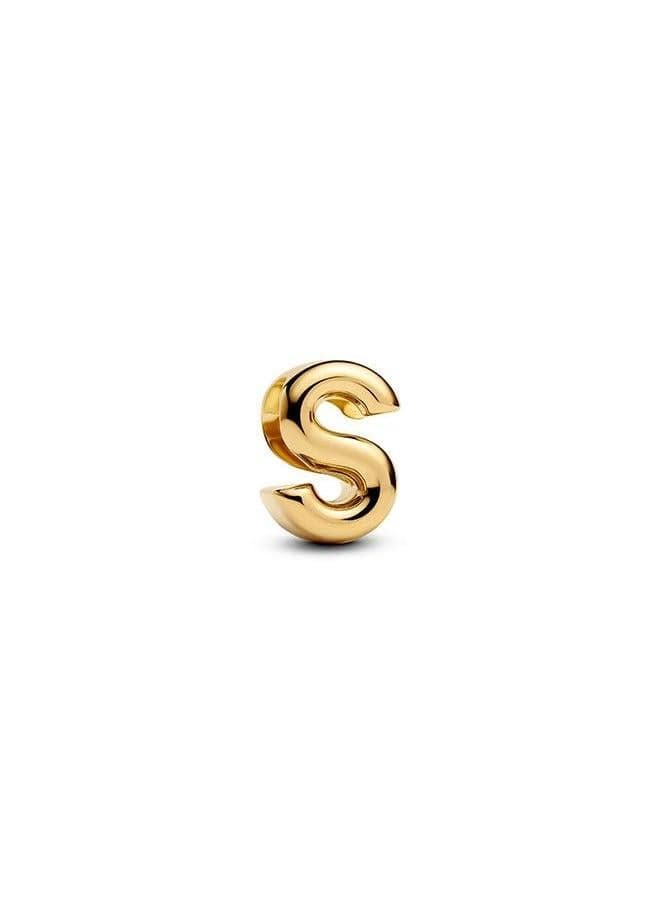 PANDORA Letter S Gold-Plated Charm - Elegant Alphabet Accessory - Image 1