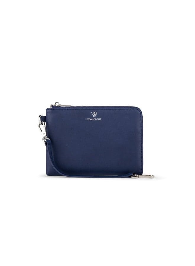 Eco Chic: Veganologie Demi Small Blue Pouch, Sustainably Crafted - Image 1