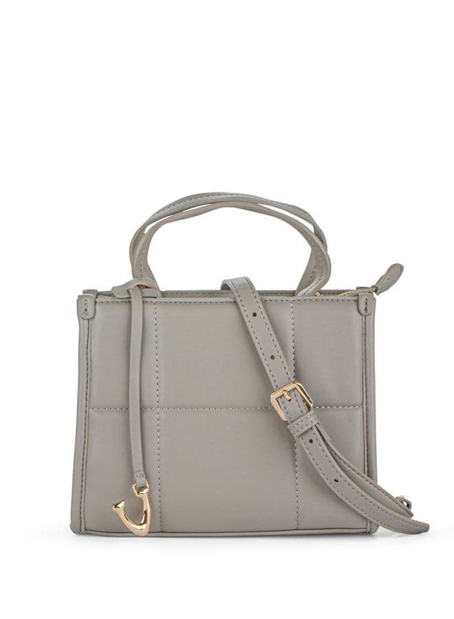 Vincci Grey Elegance: Chic Top Handle Satchel Bag - Image 1