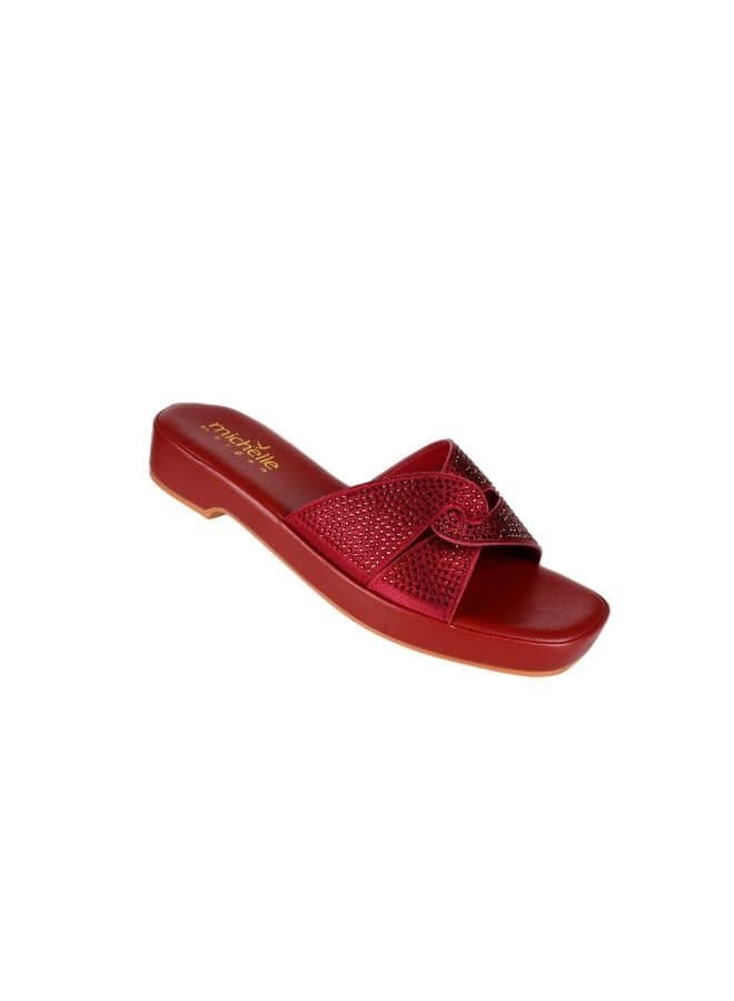 Elegant Michelle Morgan 314ZD61J Bordo Heeled Mule Sandals - Image 1
