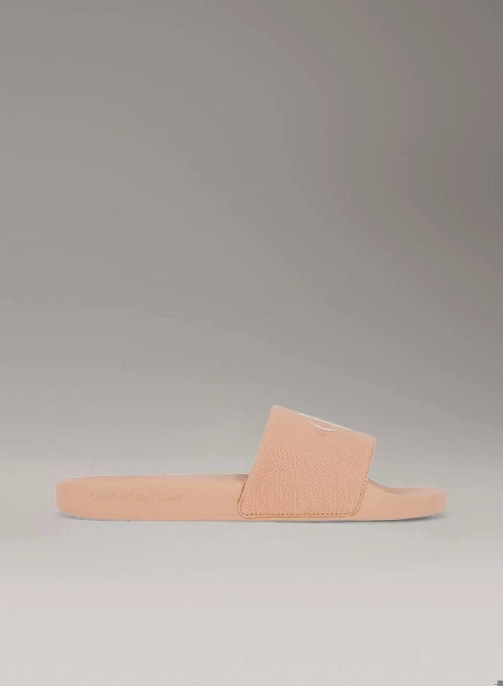 Calvin Klein Canvas Logo Sliders - Triple Dusty Coral - Image 1