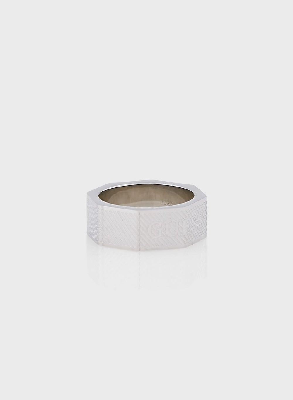 GUESS Geometric Stainless Steel Men's Ring - Image 1