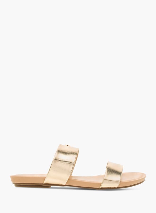Kn2440 5Gold Premium Women's Gold Slip-On Sandals - Image 1