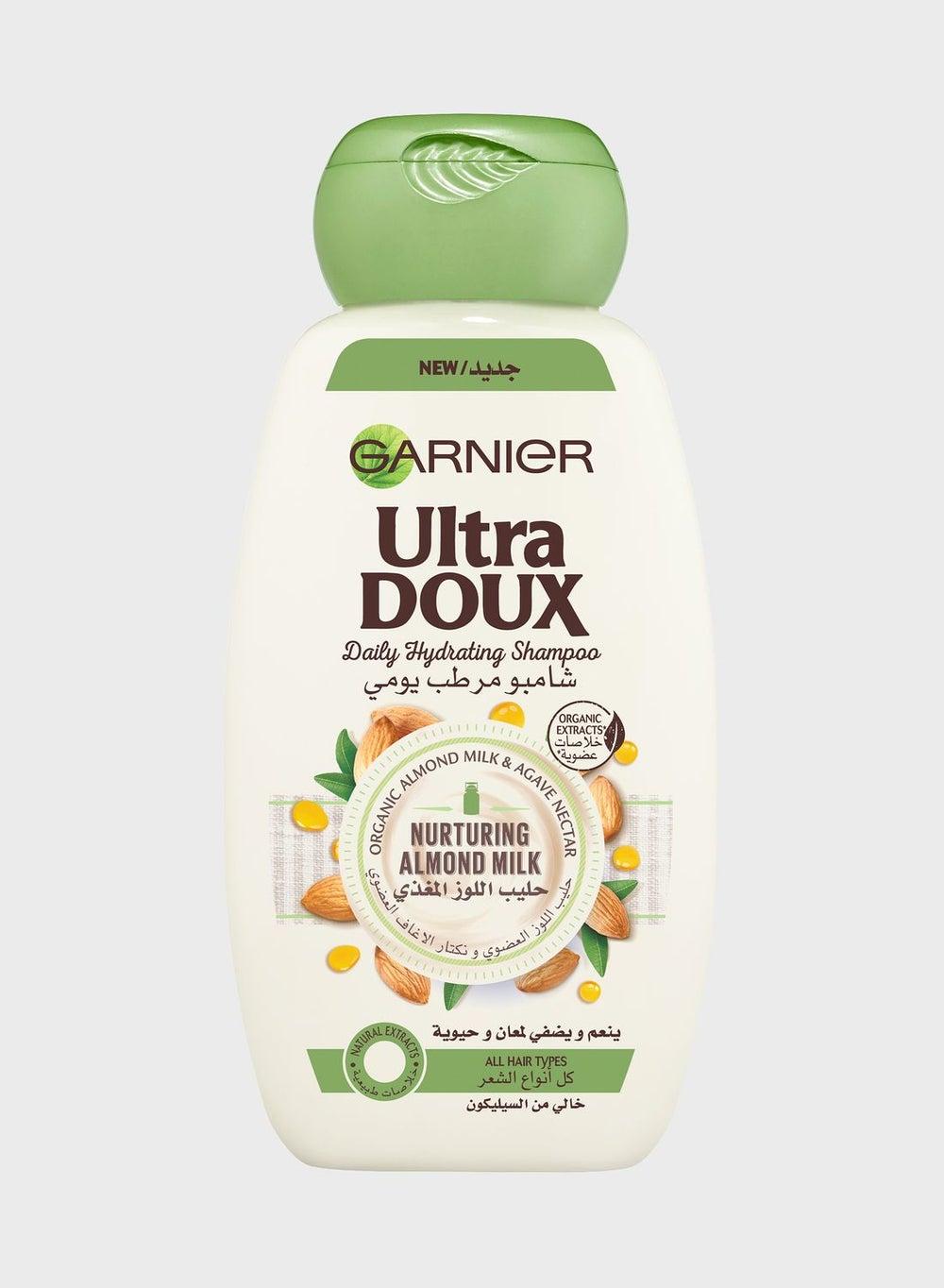 Garnier Ultra Doux Almond Milk Hydrating Shampoo 400ml - Luxurious Nourishment - Image 1