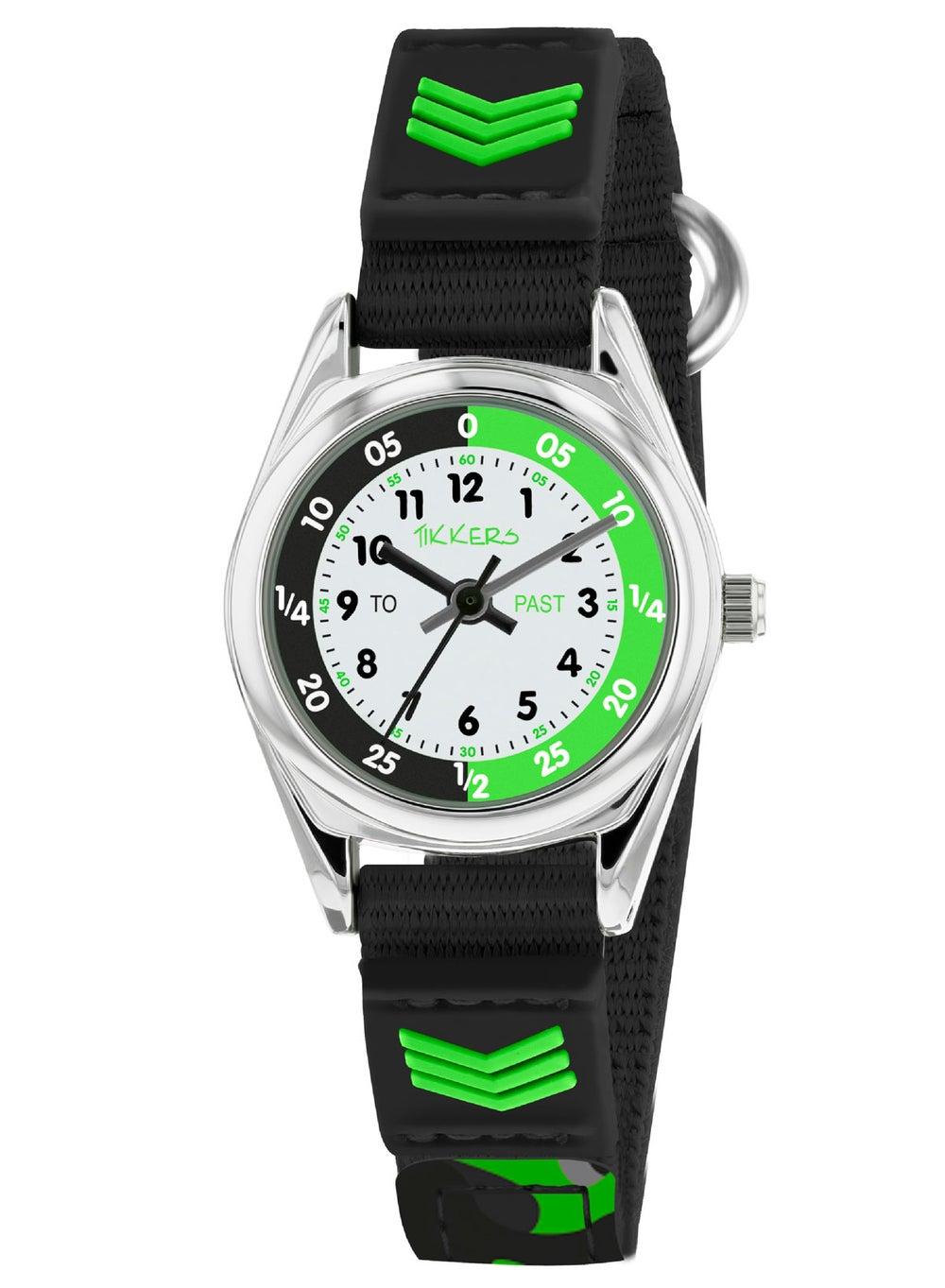 Tikkers TK0154 Boys’ Time Teacher Watch with Black Rip Strap - Image 1